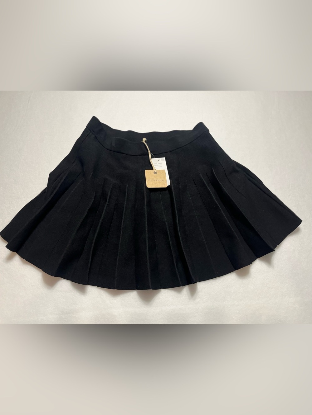 Blu Pepper Black Pleated Skater Skirt